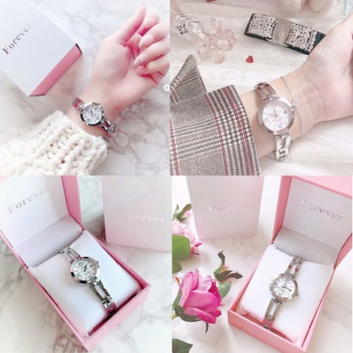 Forever" Women's Watch, 10 ATM Water Resistant, 10-Year Battery Movement, Easy Strap Adjustment! No Tools Required, Popular Bracelet Watch with Calen