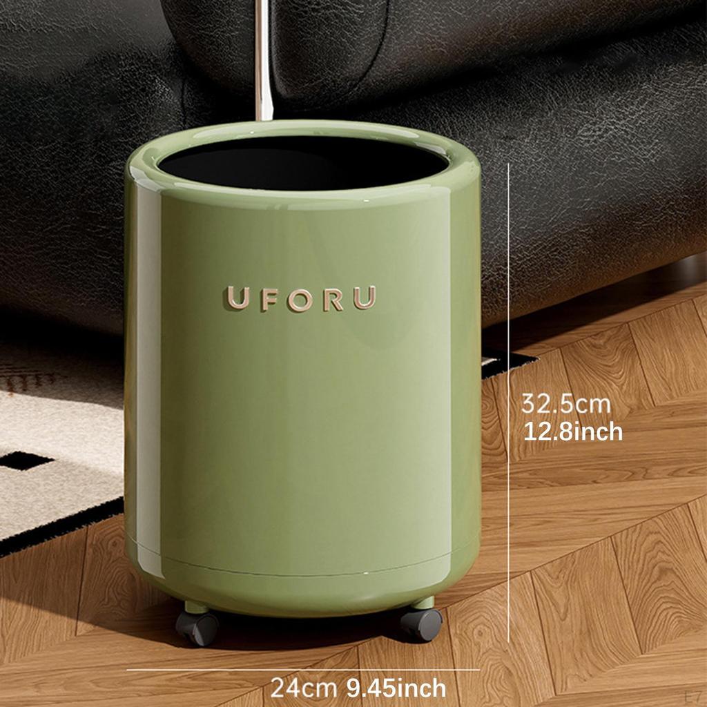 Garbage Can Waste, Paper Bucket, 12L with Wheels Creative Trash Recycling Bin for Bathroom