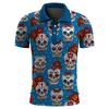 Funny Skull 3D Print Short Sleeve Polo Shirts For Clothes Casual Mexico Lucky Skeleton Graphic Lapel POLO Shirt Button Tops