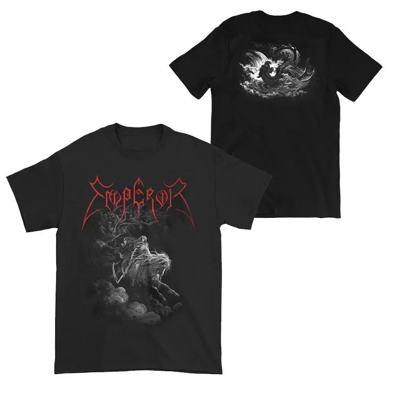 2026 Summer Emperor Vintage Black Metal Pentagram Print Tee Retro Death Rider Cotton Tshirt For Unisex Unisex Streetwear