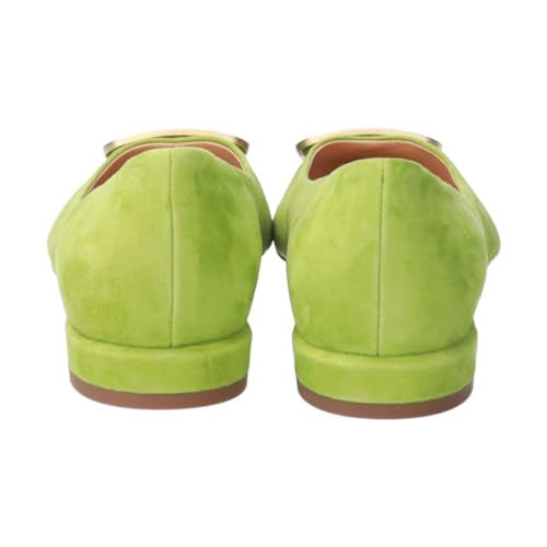 Fabio Rusconi Women's Low-Heel Buckle Pumps, Green Suede, Size 22.5cm, F01008