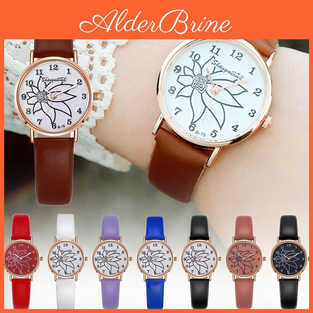 Womens Dial Quartz Digital Watch Leather Wristband Gift Suitable For Women And Girls