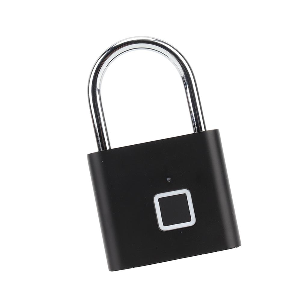 Fingerprint Padlock 0.5S Unlock Waterproof Hold 10 Fingerprints USB Interface Thumbprint Padlock with 3 Color Light for Luggage