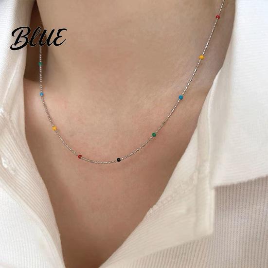 Collana Comoda per Tutti i Giorni da Donna con Perline Multicolori e Lunghezza Regolabile Choker con Perline