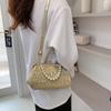 Folded mouth gold bag women's light luxury pearl handbag