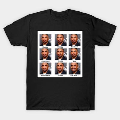 Men Black Print T-shirt 4Th And 1 No-Cut Transfer Paper Print Cotton Tshirt