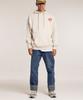 Human Highlight Small Heart Hoodie Oatmeal Red