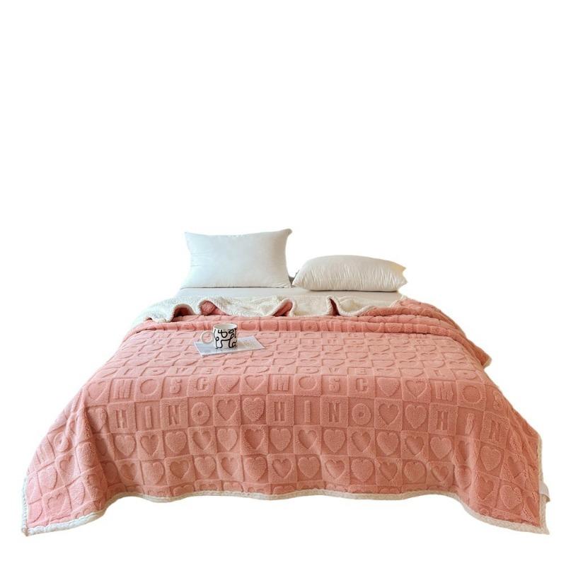 New Thickened Composite Taff Flannel Blanket for Comfortable Nap Double-sided Soft and Portable Not Easily Deformed Lamb Blanket