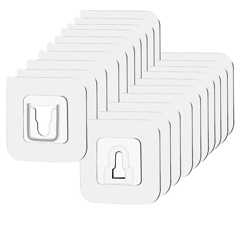 Multi-functional Hooks 5/10 Pairs Double-sided Adhesive Wall Hooks Waterproof Clothes Hats Towel Hooks Kitchen Bath Door Hooks