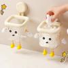 Cute Robot Suction Cup Storage Organizer Wall Mounted Rack with Bottom Water Outlet for Toothbrush Cosmetic Display