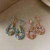 Silver Needle Retro Premium Zircon Feather Water Drop Earrings Exquisite Court Heavy Craft Light Luxury Fashion Earrings