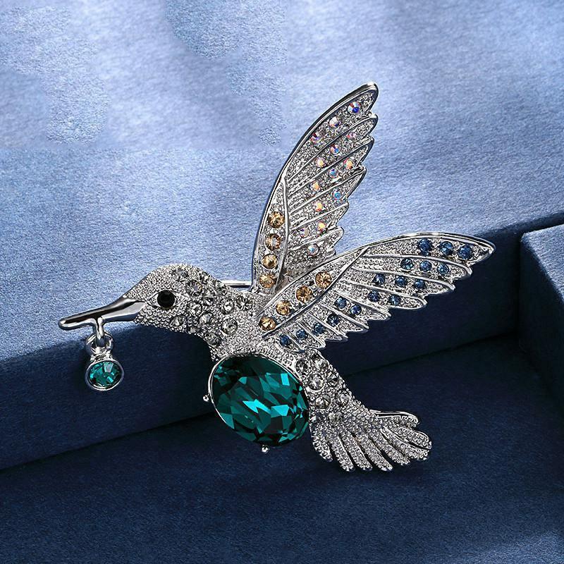 SKEDS Vintage Süße Kolibri Brosche Damen Corsage Mantel Pin Luxus Schmuck für Damen Hochzeitsfeier Accessoires Gutes Geschenk