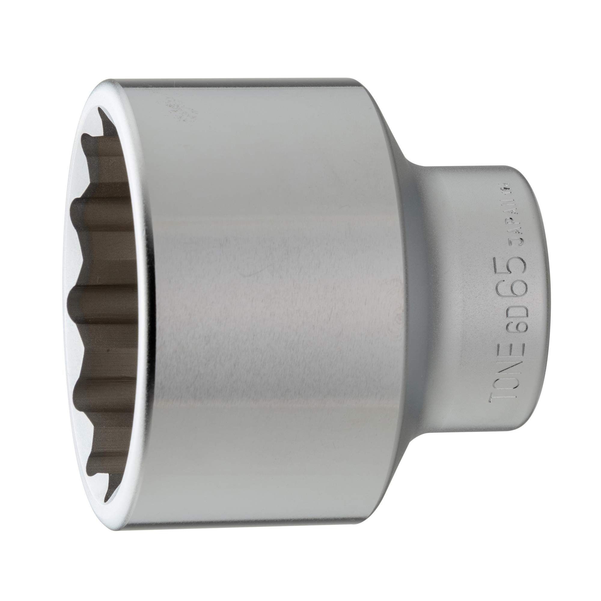 

TONE socket Drive angle Width across flats 65mm (12 squares) 6D-65 19.0mm (3/4 )