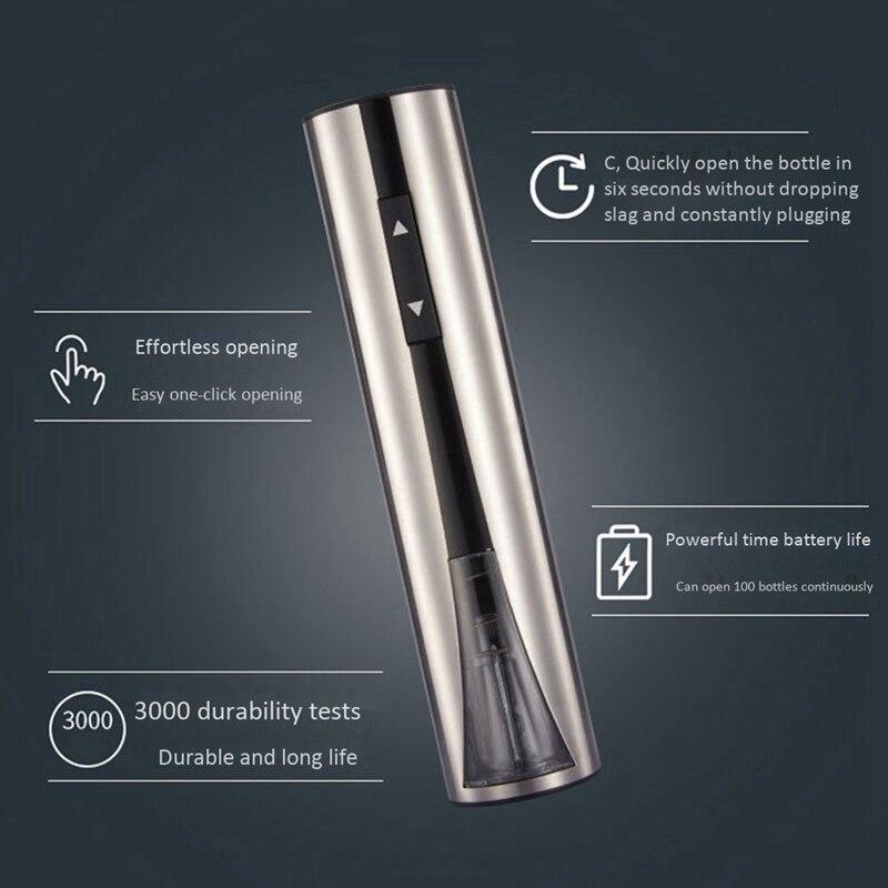 Electric Wine Bottle Opener Electric Wine Cork Opener with USB Knife Battery Automatic Battery | Holes