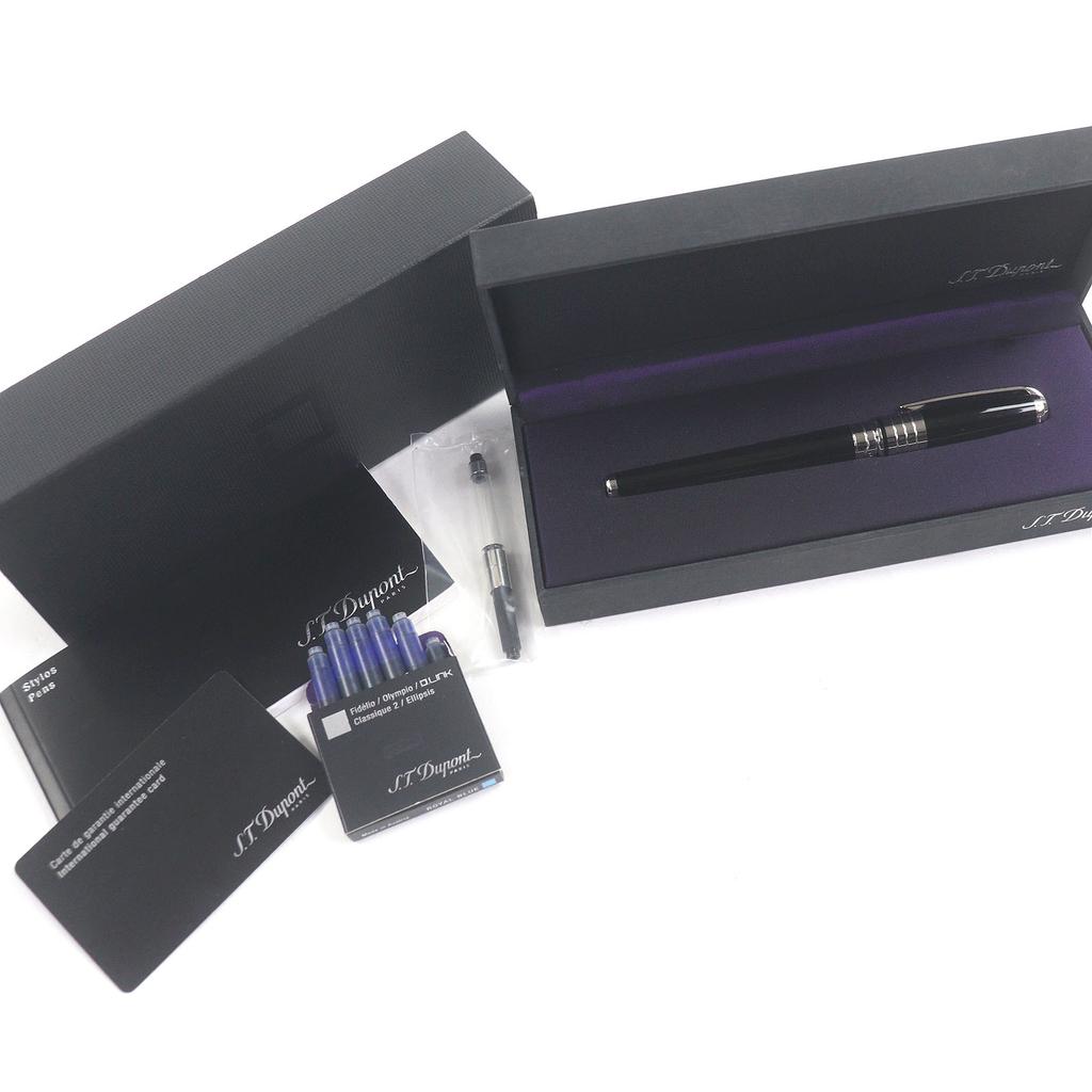 Pristine Dupont fountain pen Olympio Cap type Silver black 18K mens Used