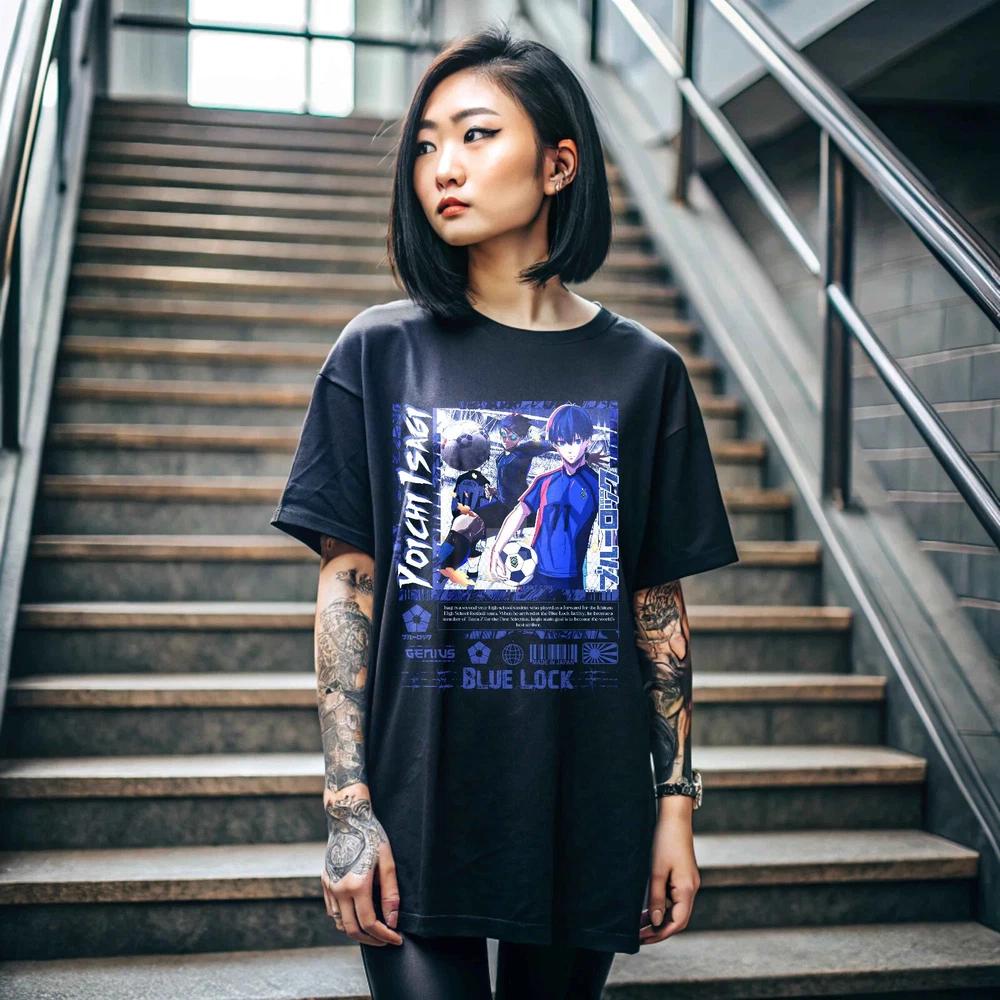 Anime Yoichi Isagi Blue Lock Shirt Black T Shirt S