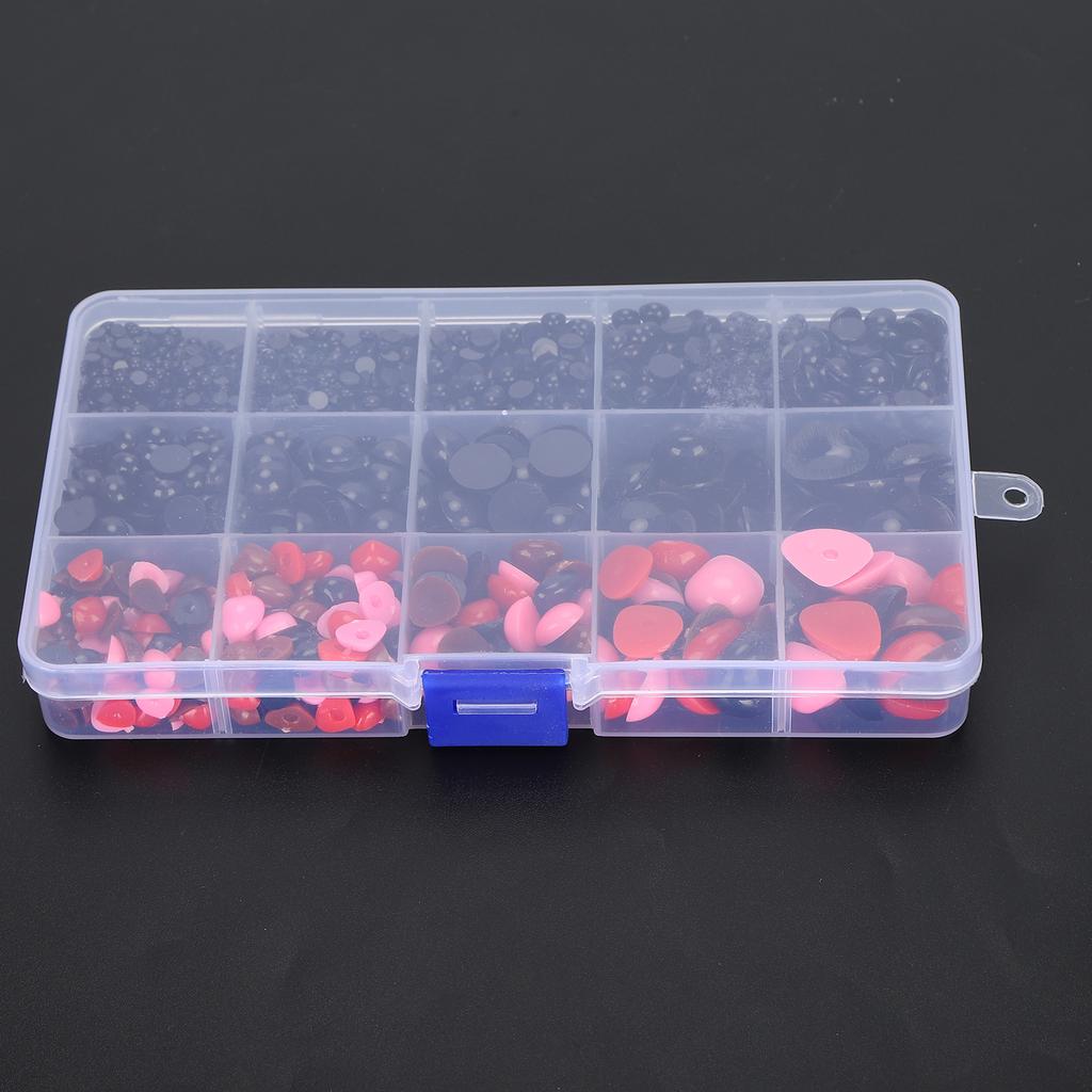 2575Pcs Plastic Eyes and Noses Pack     Craft Kit Set with A Storage Box for Toy Doll