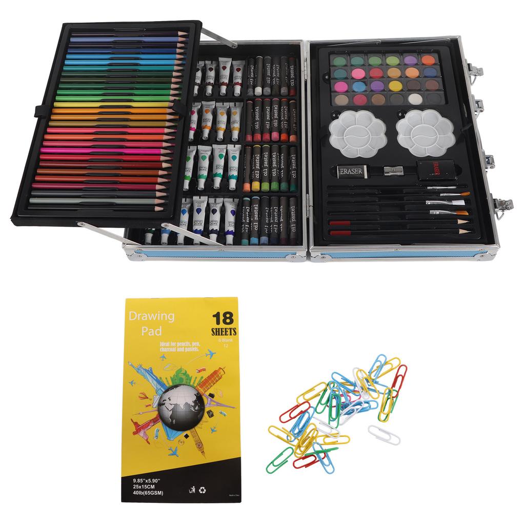 Kids Painting Set Complete Variety Exquisite Aluminum Box Packaging Color Pencil Set for