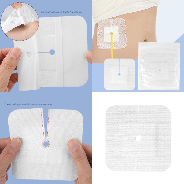 10 Pcs Split Drain Adhesive Catheter Feeding Tube Pad Catheter Stabilization Device for Postoperative Care