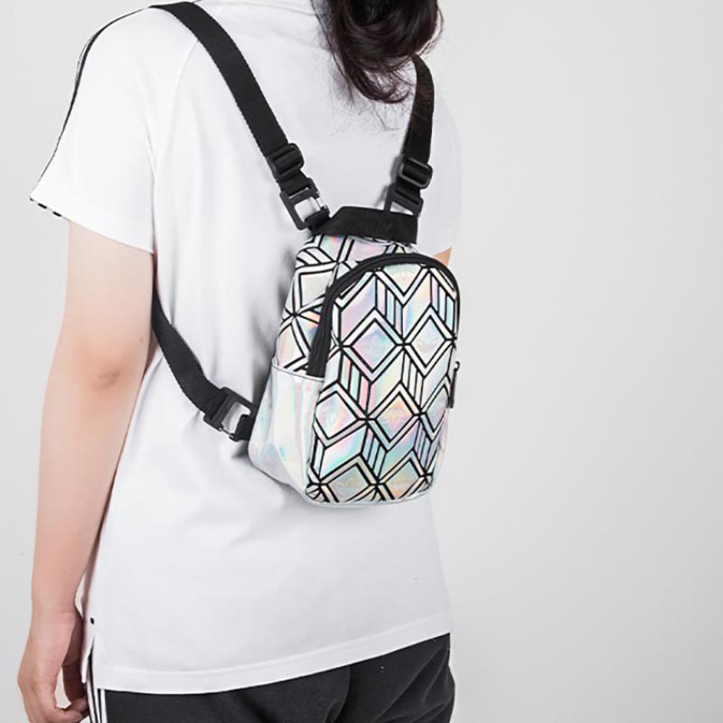 adidas Originale Polyurethan Kunstleder Rucksack Mini Unisex Schillernde Farbe Silber Adidas GE5448
