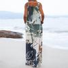 Women's Fashion Casual Loose With Pockets  Sleeveless Printed Jumpsuit