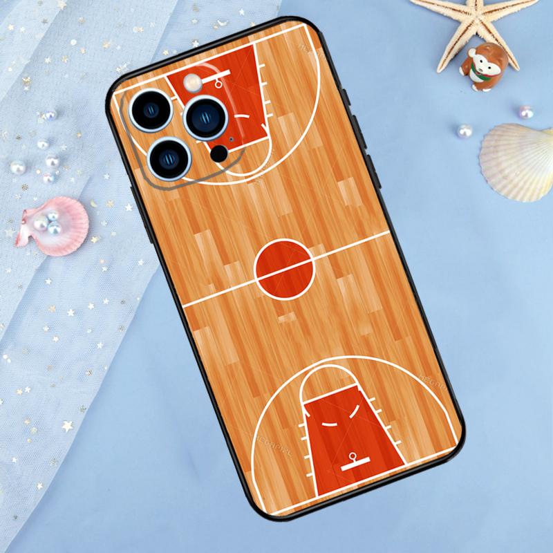 Basketball Court Diagram Phone Case For iPhone 13 11 12 14 15 16 Pro Max 7 8 Plus XR XS Max X Silicone Cover