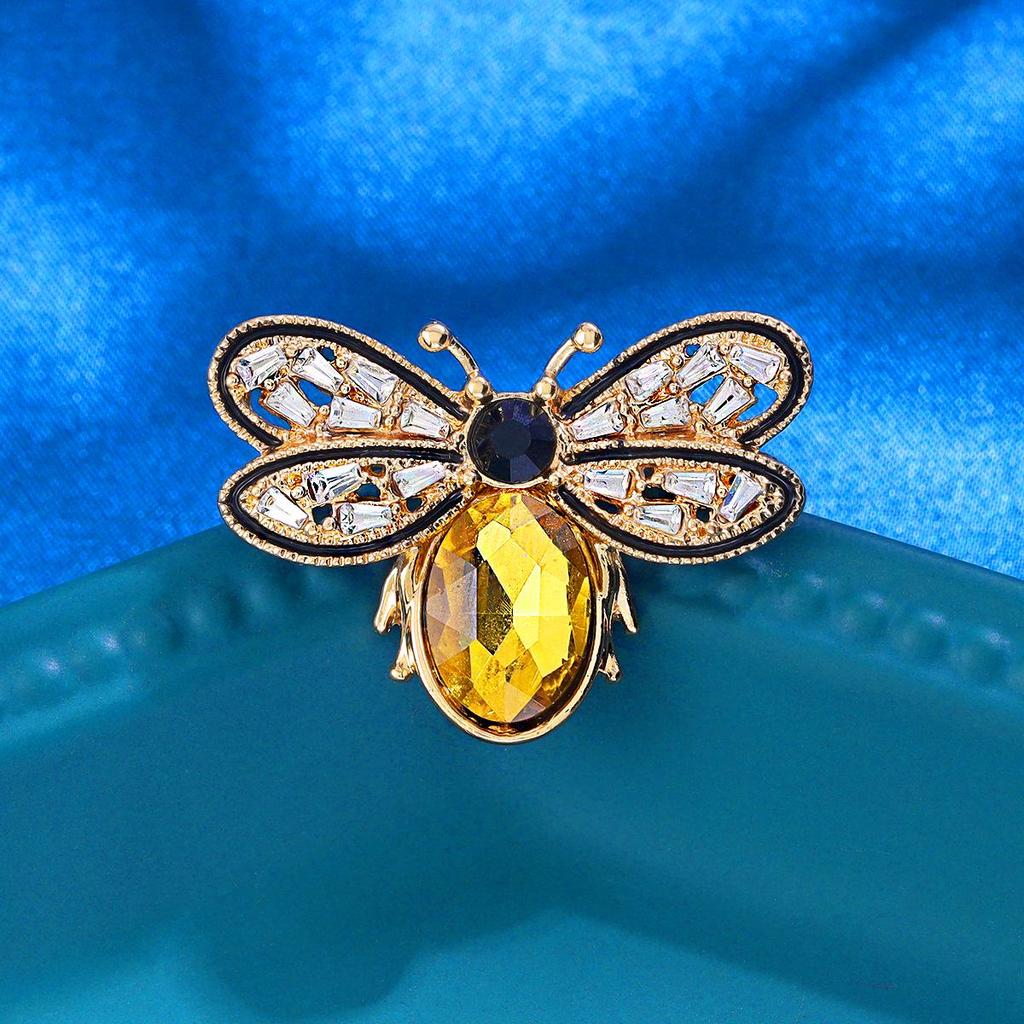 Nowy Styl Broszka Pszczoła z Kroplami Oleju - Urocza Pins Zwierzęcy na Kołnierzyki i Dodatki do Odzieży