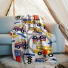 Cute Cars Theme Printed Blanket - Perfect for Couch, Bed, Travel & Outdoor Use | Machine Washable, Cozy & Durable.
