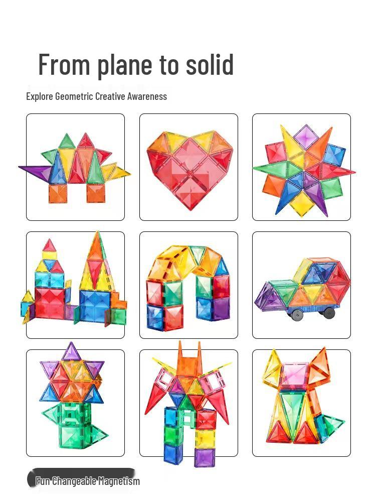 Multicolor Magnet Track Building Blocks for Kids: Educational Assembly Toys for Boys and Girls