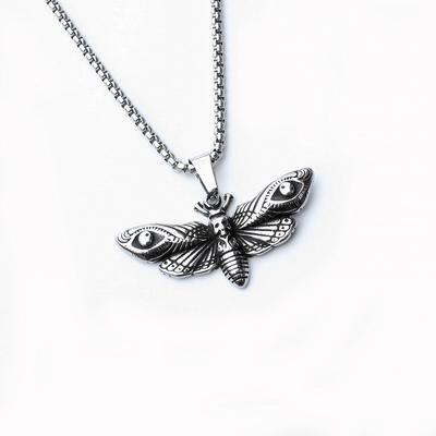 Ebay Moth Stainless Steel Necklace Popular Men'S Moth Pendant