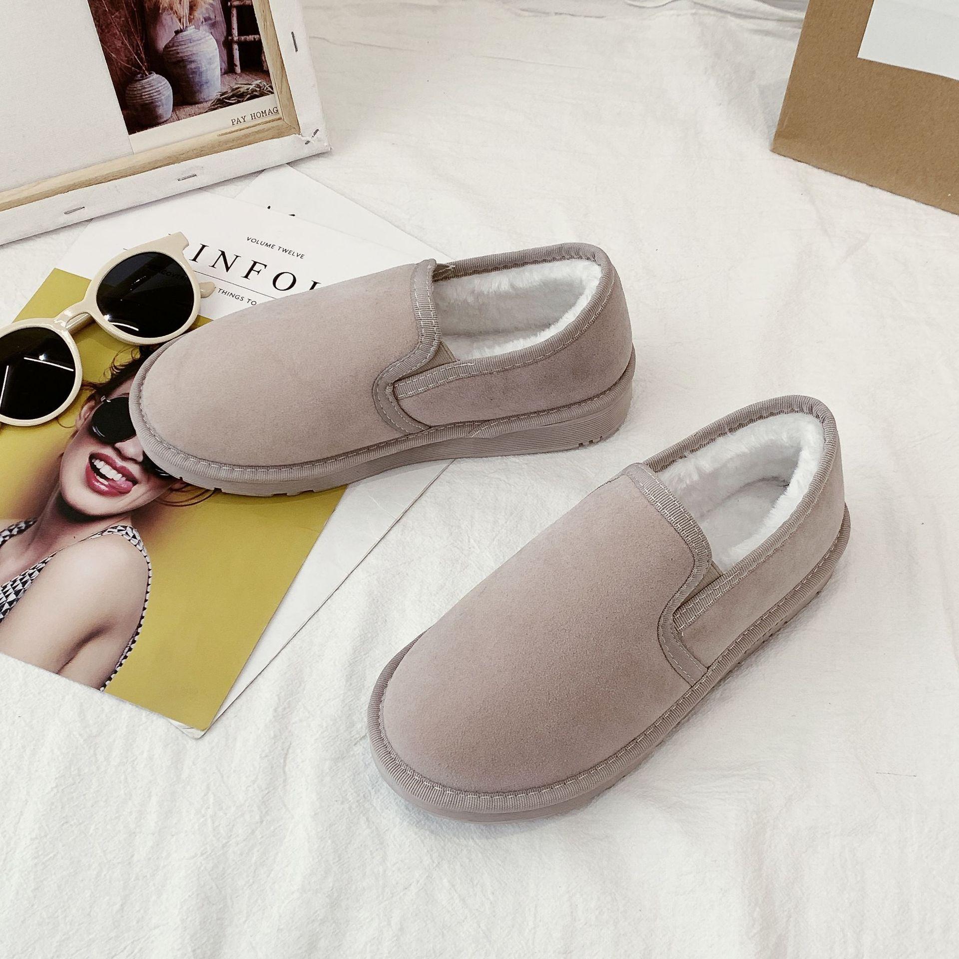 

Пара зимних ботинок, женские ботинки, корейская версия универсальных ботинок, зимние теплые и бархатные низкие ботинки из хлопка, обувь для хлеба 38 бежевый