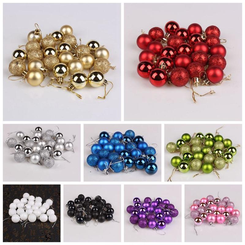 24Pcs Hanging Pendants Ornament Decorative Round Plastic Ornaments Ball Party