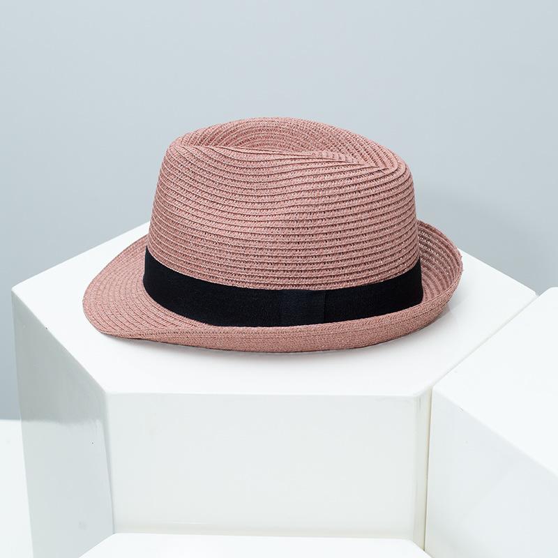 Spring Summer New Fedora Hat for Men Women, British Style Jazz Cap, Outdoor Travel Sun Protection Straw Hat