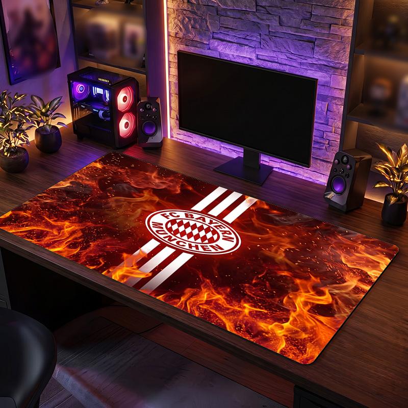Tappetino per Mouse con Motivo a Tema Bayern Monaco, Design con Logo Calcio Tappetino da Scrivania XXL per Gaming Mouse Pad Antiscivolo per Computer