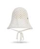 Bajal Va Curved Oval Metallic Knit Punching Bonnet Hat Cream