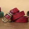 3.3CM Fashion Men High Quality Genuine Leather Belt Luxury Designer Belts Men New Copper Buckle Strap Male Jeans For Man Cowboy