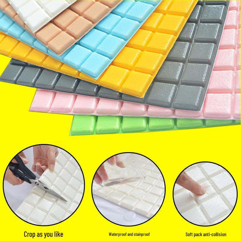 Waterproof 3D Stereo Self-Adhesive XPE Foam Brick Wall Sticker, 35*35 