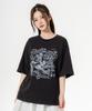 MOZMOZ Something Base Oversized Pigment Short Sleeve T-Shirt Black
