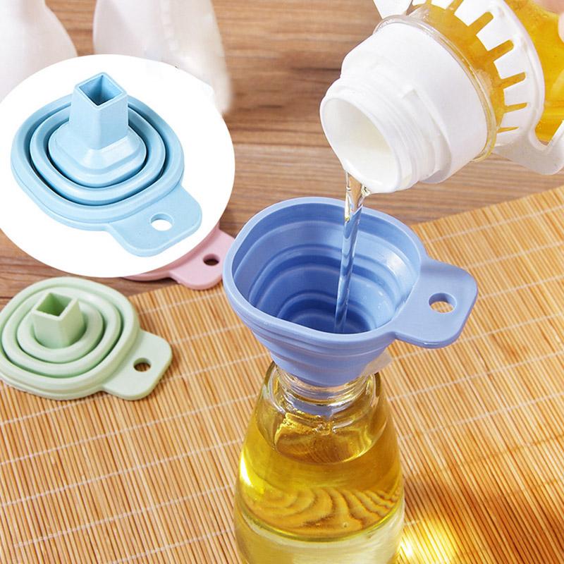 Silicone Folding Funnel Household Liquid Dispensing Portable Funnel Kitchen Tool