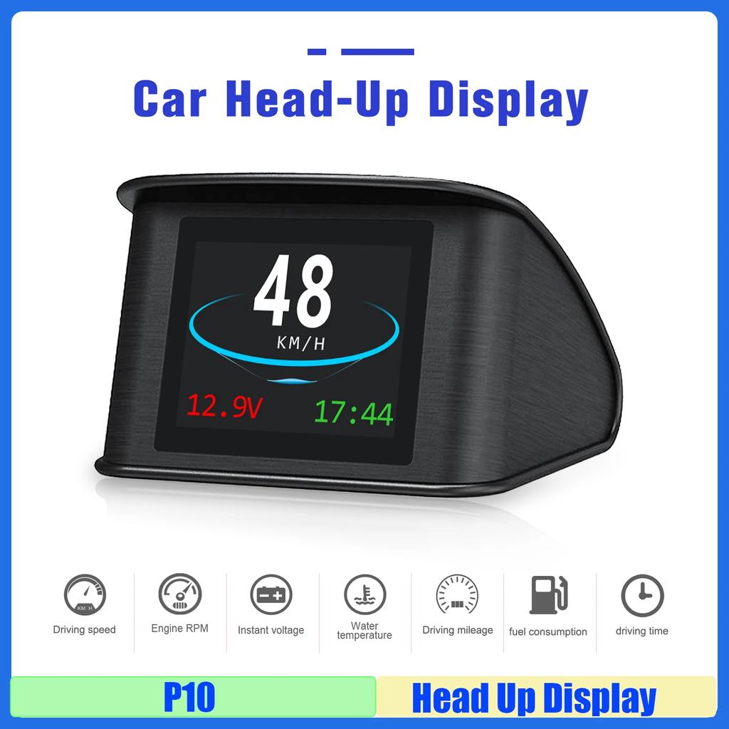 Universelles P10 Head-Up-Display P10-Pro HUD Tachometer OBD Intelligenter digitaler Geschwindigkeitsüberschreitungsalarm Motorfehler-Navigationsgerät Fahrzeugsicherheit