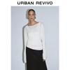 UR2026 Women's Faux Two-Piece Pleated Long-Sleeve T-Shirt
