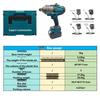 Makita Style Brushless High Torque Electric Impact Wrench with Rechargeable Lithium Battery for Auto Repair