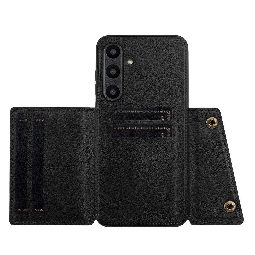 For Samsung Galaxy S24 FE Case Card Slots Kickstand Leather+TPU Phone Cover