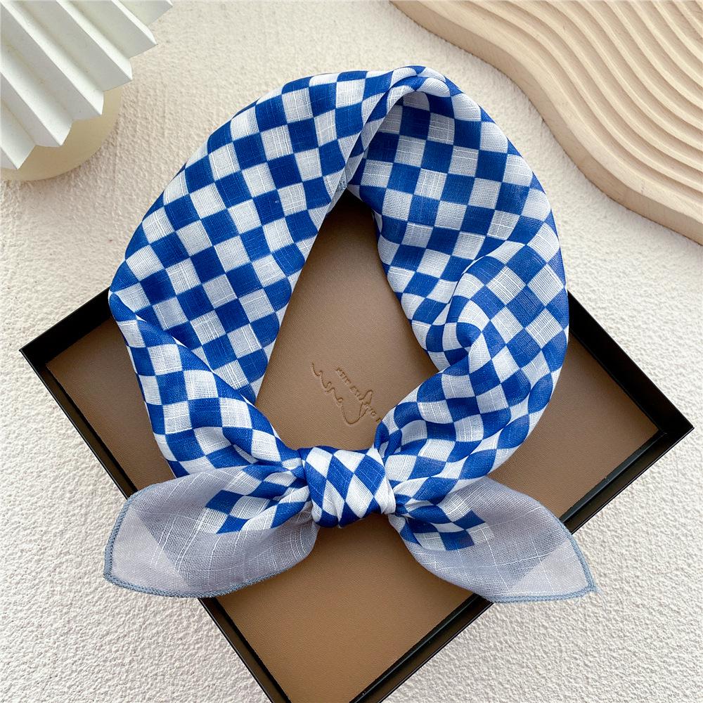 58 Bomull Lin Silke Firkantet Skjerf for Kvinner - Allsidig Mote Tilbehør for Vår, Sommer, Høst