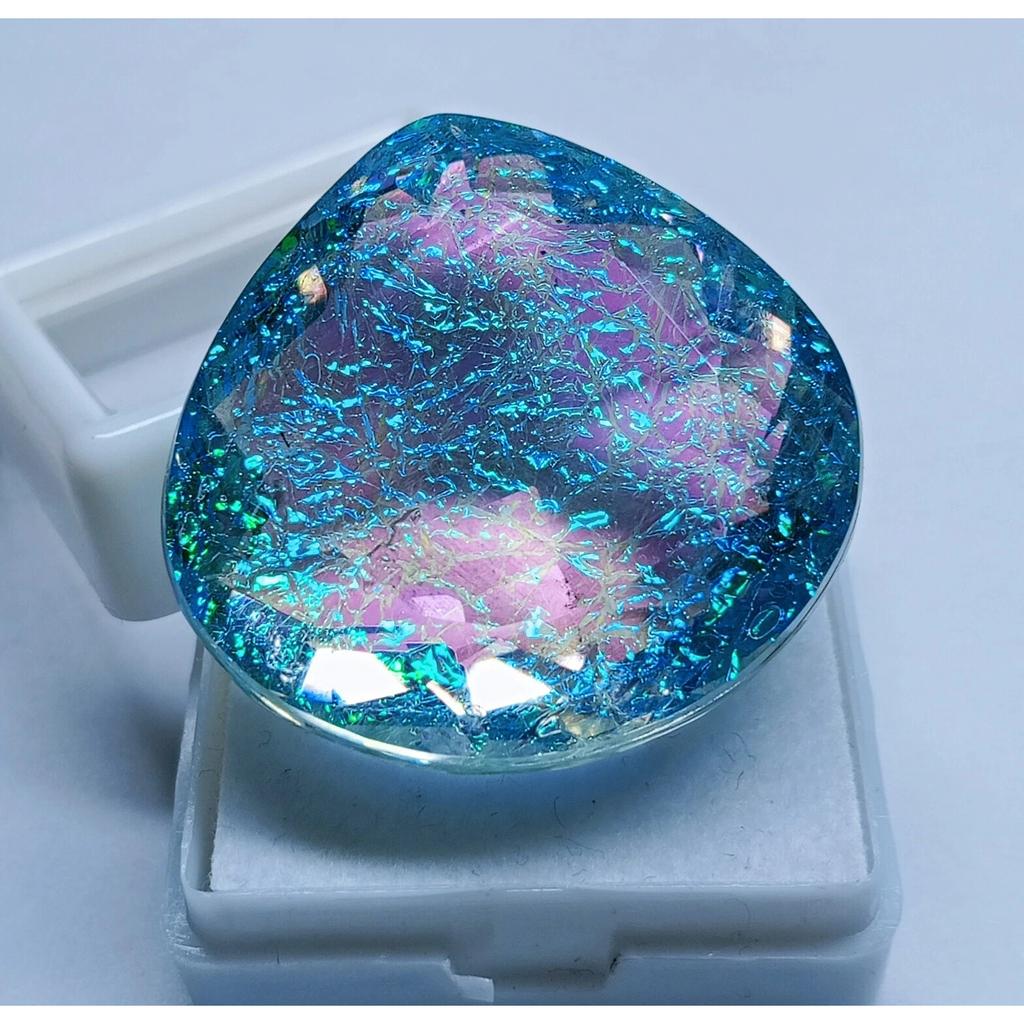 Natural Monarch Fire Opal Doublet 65+ Ct Pear Cut Certified Fabulous Gemstone