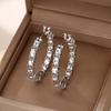 Large Circle Earrings, Women's Sophisticated Minimalist Sparkling Rhinestone Versatile Trendy Earrings
