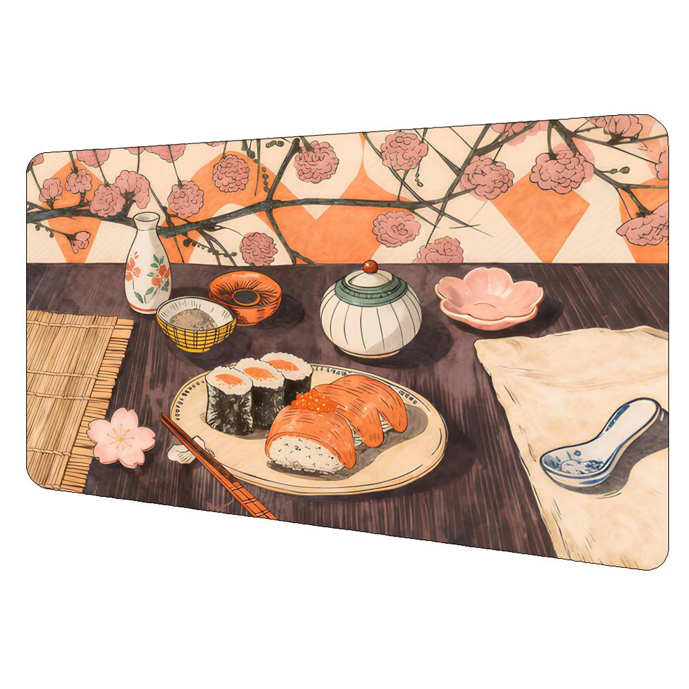 Japanese ukiyo-e sushi Magic Party Game Mat Durable Rubber for MTG&TCG Games 35X60cm Mouse Pad Offices Desk Mats Friendly Design