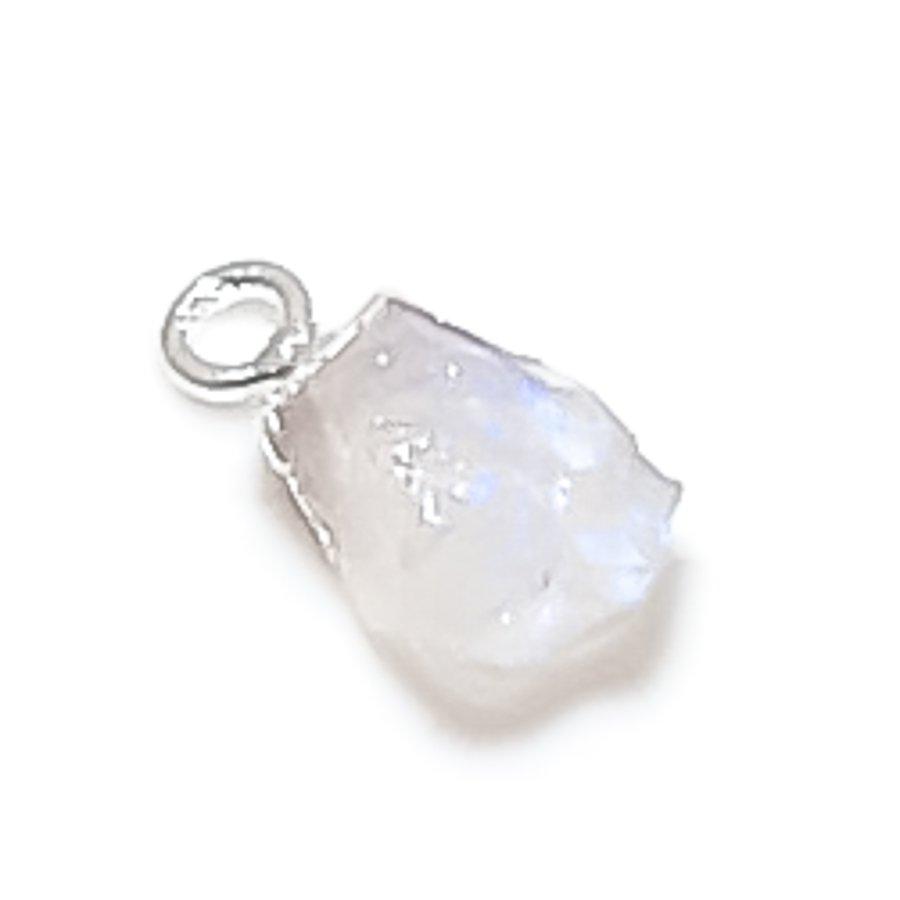Natural Moonstone Rough Gemstone 925 Sterling Silver Jewelry Pendant 0.59" j1G11