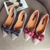 Fashion Flat Shoes for Women Spring and Autumn 2025 New Pointed Toe Bow Stripe Shallow Mouth Plus Size Women's Shoes Zapatillas Mujer