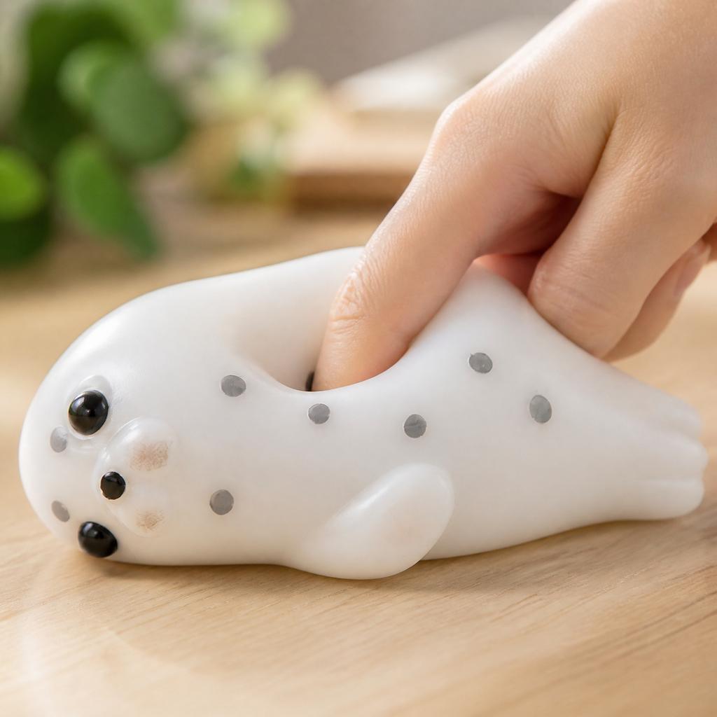 Soft Squishy Seal Toy Stress Relief Squeeze Animal Figure Sensory Toy for Kids and Adults Durable Flexible Material